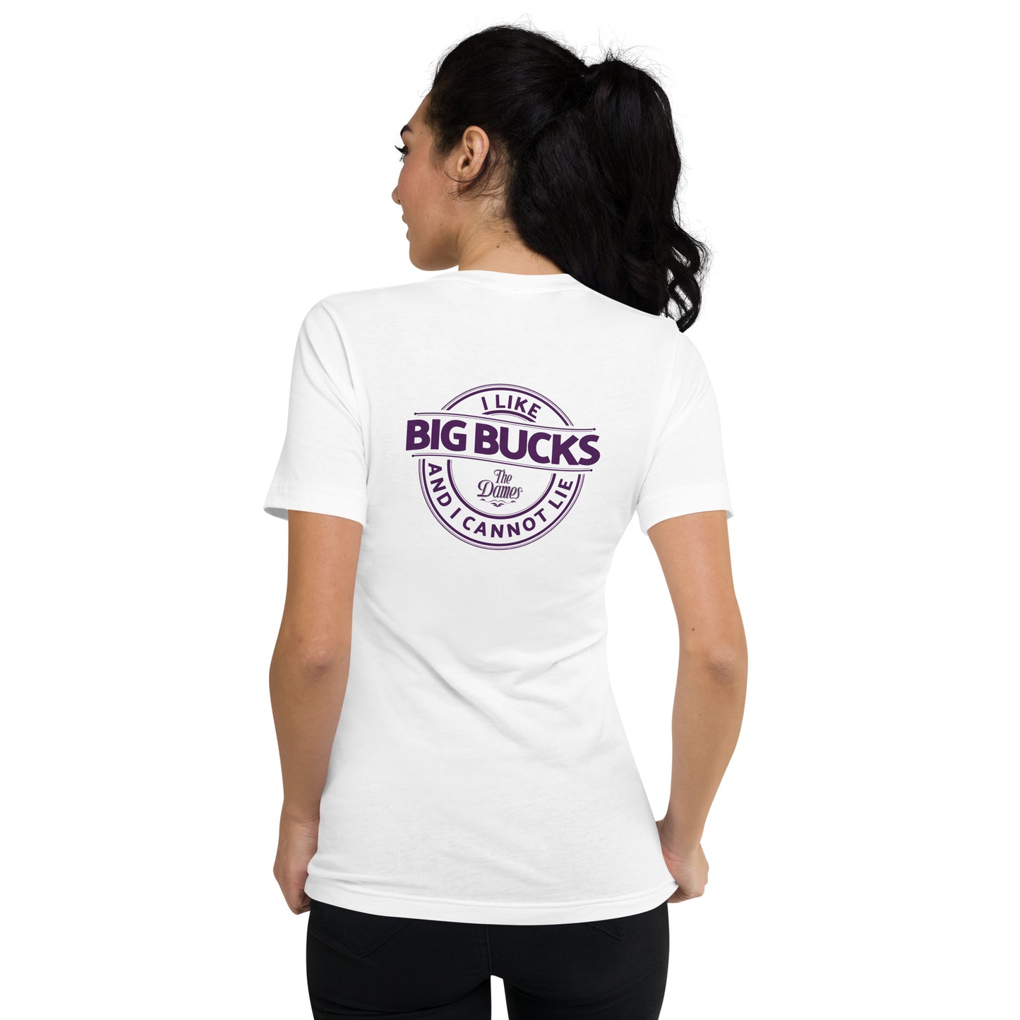 Big Bucks V-Neck T-Shirt White