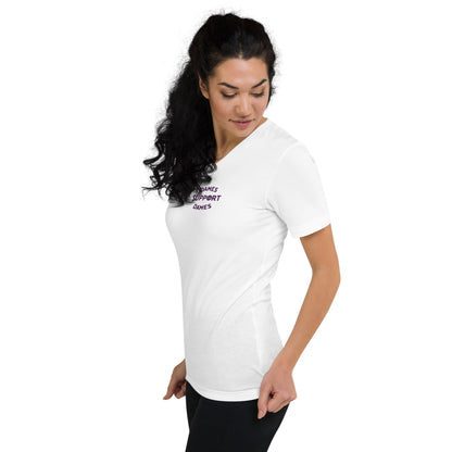 Dames Front V-Neck T-Shirt White