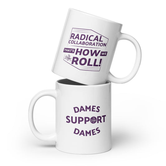 How we roll White glossy mug