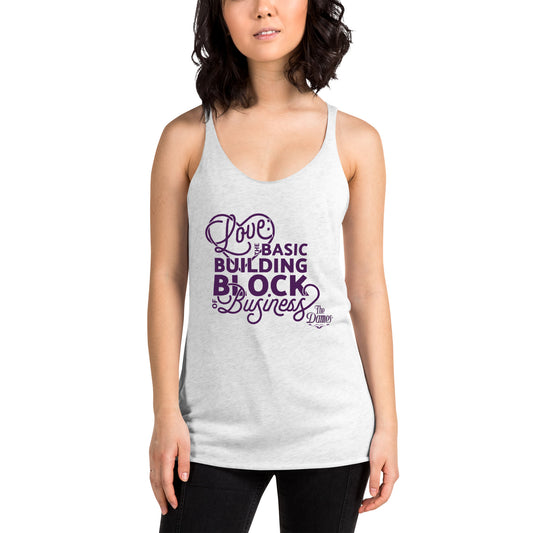 Love is the Building Blocks Women's Racerback Tank White